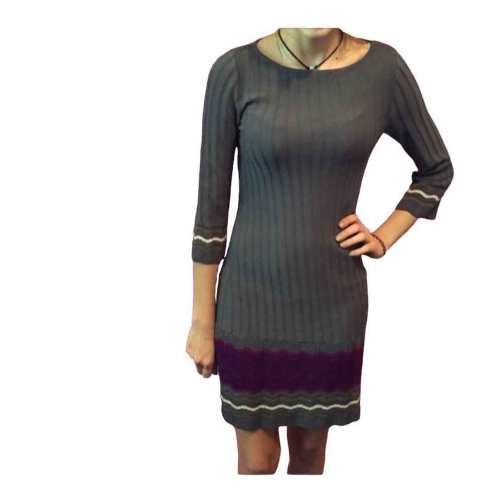 Nine West quarter sleeve striped colorblock dress size small career office